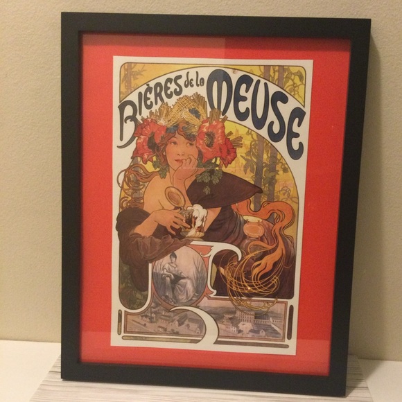 Other - Framed Art Nouveau Poster with Black Frame